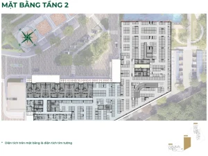 Mặt bằng tầng 2 tòa tháp T2 chung cư Trellia Cove