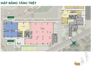 Mặt bằng tầng trệt tòa tháp T1 chung cư Trellia Cove