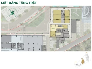 Mặt bằng tầng trệt tòa tháp T2 chung cư Trellia Cove