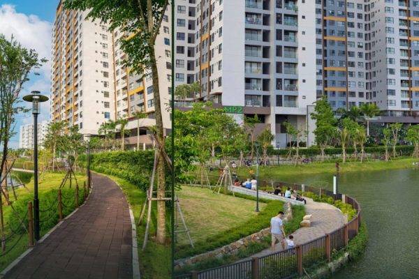 Hình ảnh thực tế lối đi bộ tại dự án Mizuki Park