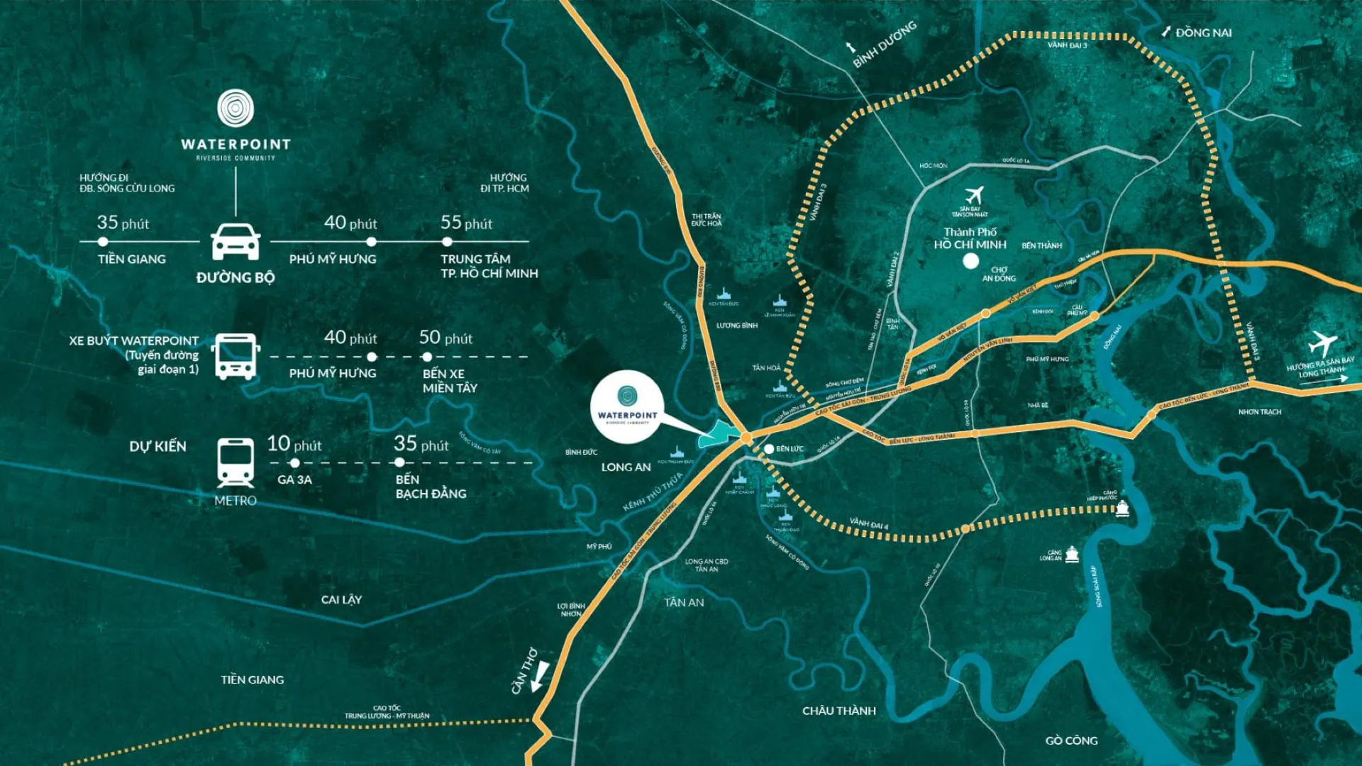 Giao Thông Đường Bộ Đến Dự Án Waterpoint - Bản Đồ Thời Gian Di Chuyển
