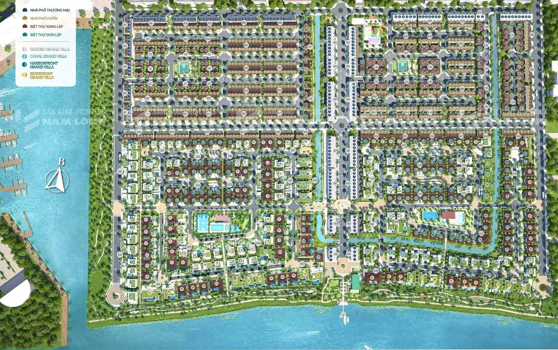 Mặt Bằng Tổng Thể Phân Khu Aquaria Dự Án Waterpoint - Sơ Đồ Quy Hoạch Chi Tiết